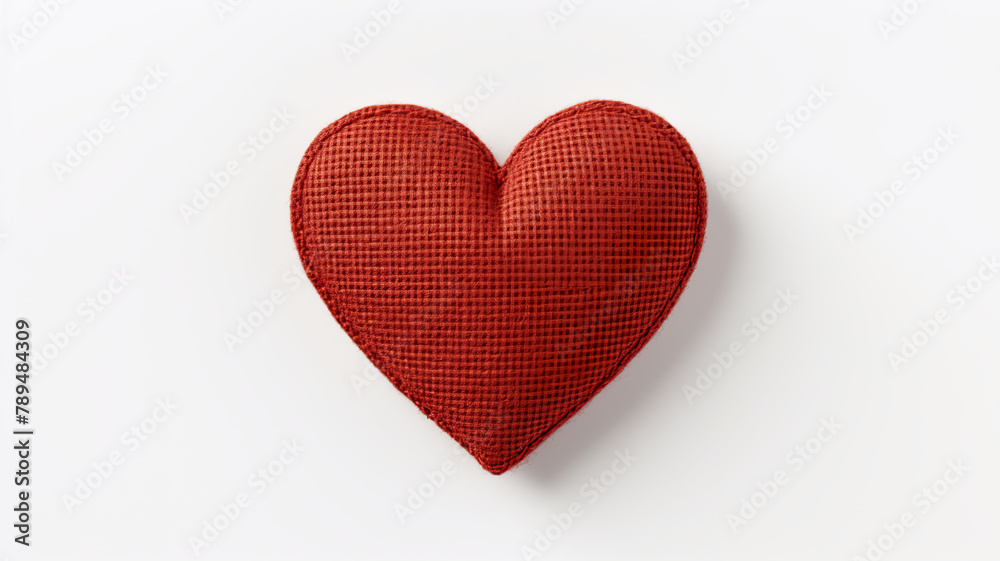 Isolated red Christmas heart on a white background
