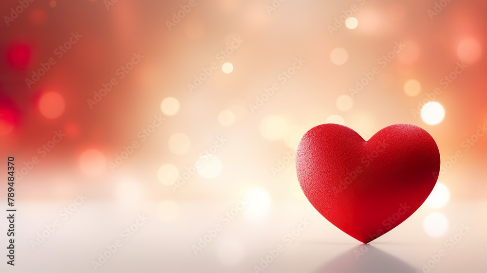 Background of a red heart bokeh Valentine's Day isolated against a stark white backdrop Background of a red heart bokeh Valentine's Day isolated against a stark white backdrop