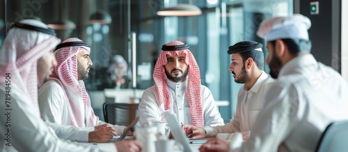 arab businessmen meeting in the office © carballo