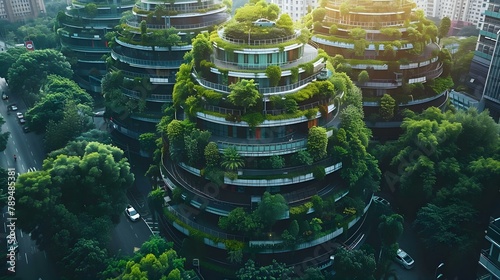 Green Architecture: Harmonizing Sustainability with Urban Life. Concept Sustainable Architecture, Urban Design, Green Building, Environmental Conservation, Urban Development © Ян Заболотний