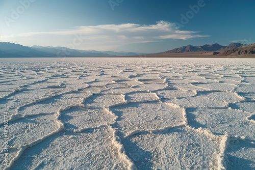 Nevada Salt Flats from Above: Drone Capture with Blue Skies