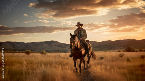 cowboy riding horse © Volodymyr