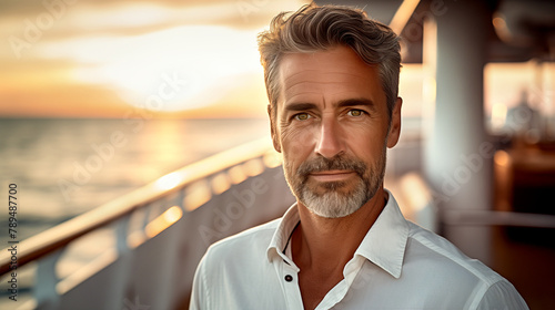 businessman on the yacht portrait of a man respectable  photo