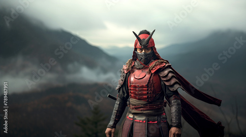 Portrait of an Asian warrior medieval knight