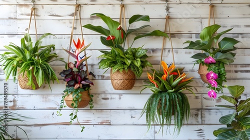 Lush and Verdant Hanging Plant Wall Decor Enhancing Cozy Home Interior Design