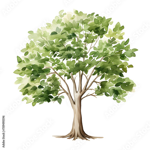 bush and tree watercolor style, illustration.