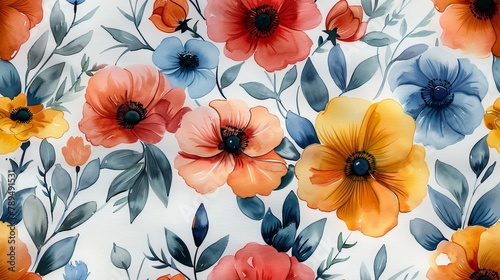 Floral watercolour pattern texture