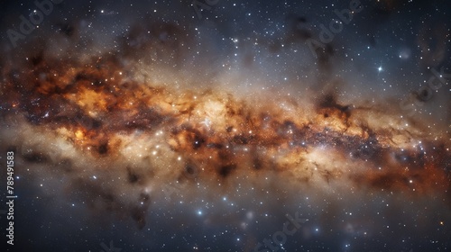 Long exposure photo of Milky way galaxy closeup with stars photo