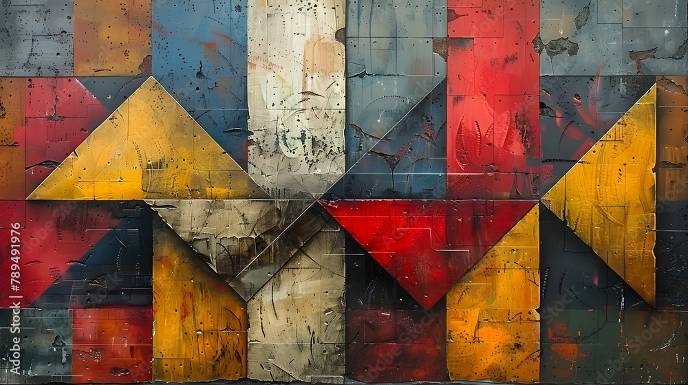 Naklejka premium Abstract art with brutalism concept.