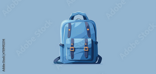 illustration of blue school backpack international education day-AI generated image

