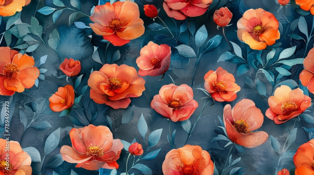 Seamless blossom watercolour illustration Seamless blossom watercolour illustration