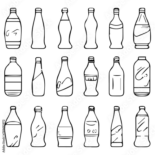 Black and white silhouette of bottles 