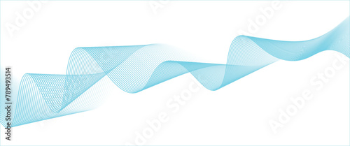 Abstract blue smooth waves on white background.Vector illustration eps10