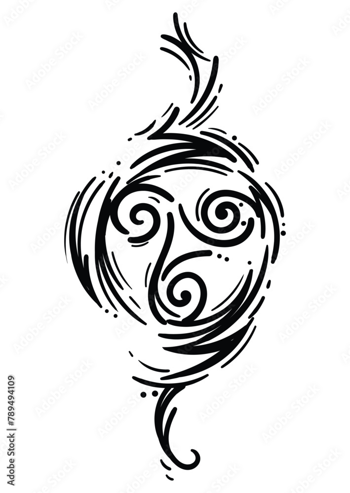 Triskelion symbol tattoo, vector Triskelion symbol tattoo, vector