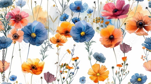 Watercolour petal seamless background © Azahrul