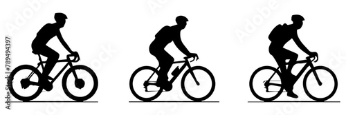 silhouette of a person riding bicycle © lahiru