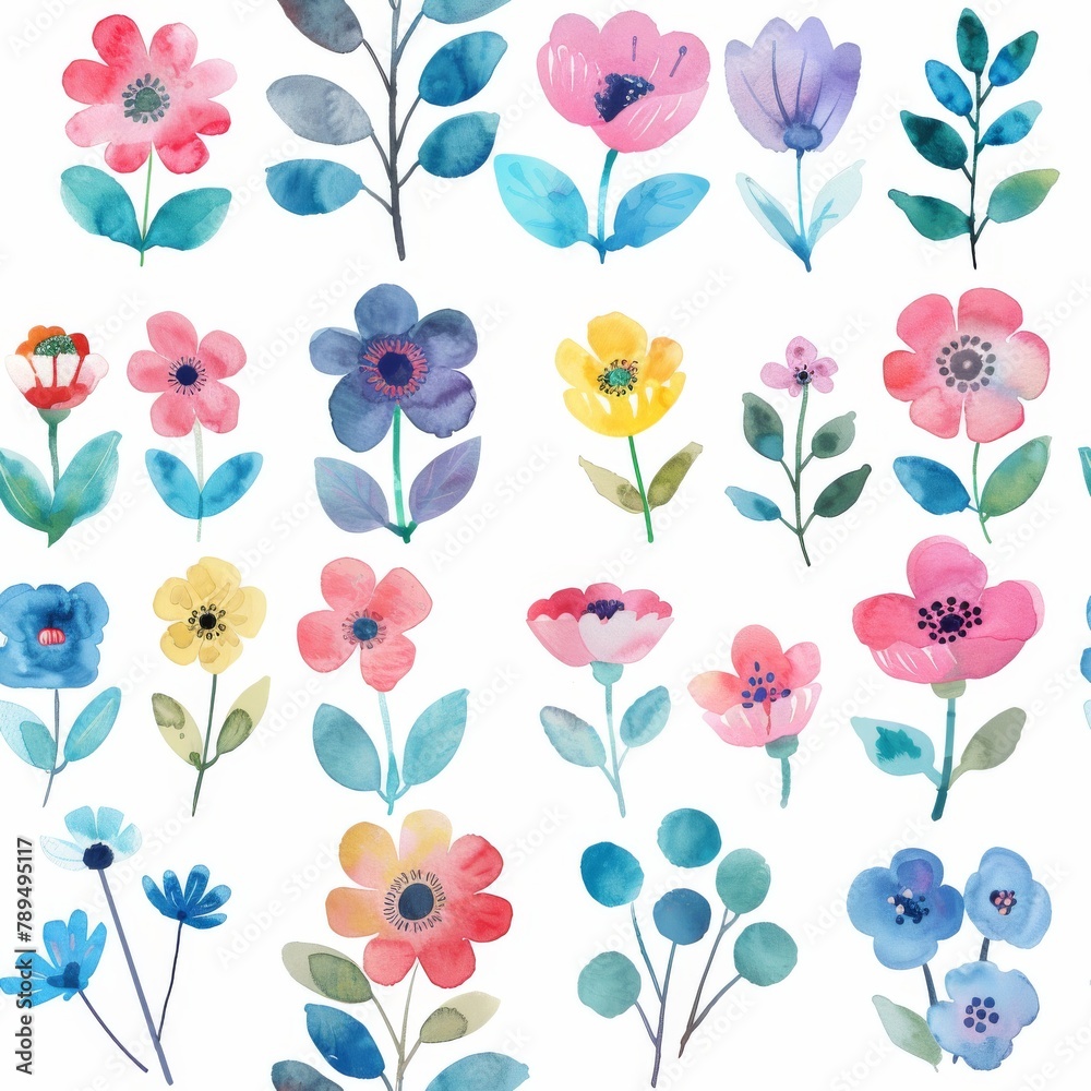 Flower watercolour pattern background