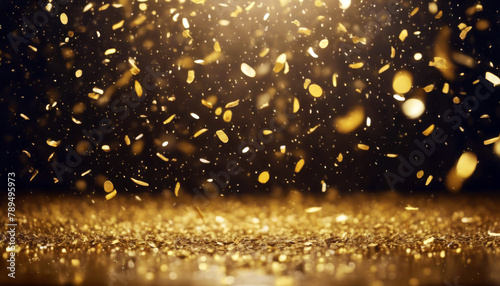 Rain Space Beam Text Golden Stage Empty Text  Light Confetti ?oncept gold of celebration party shimmer glistering shower spectacle display sparkl photo