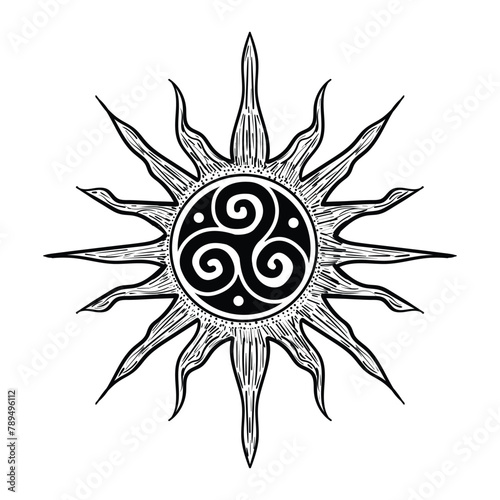 Triskelion symbol tattoo, vector 