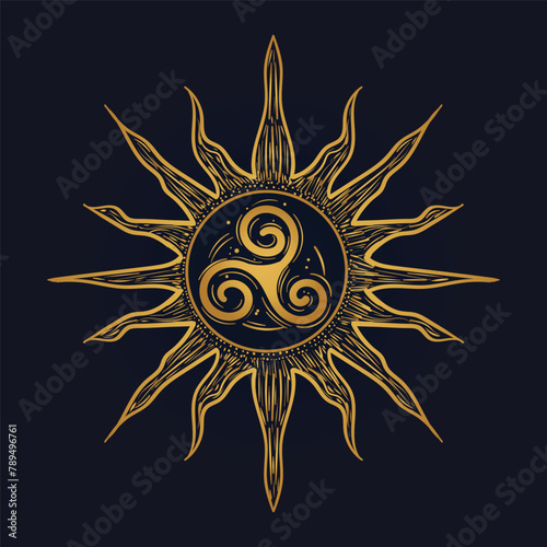 Triskelion symbol tattoo, vector 