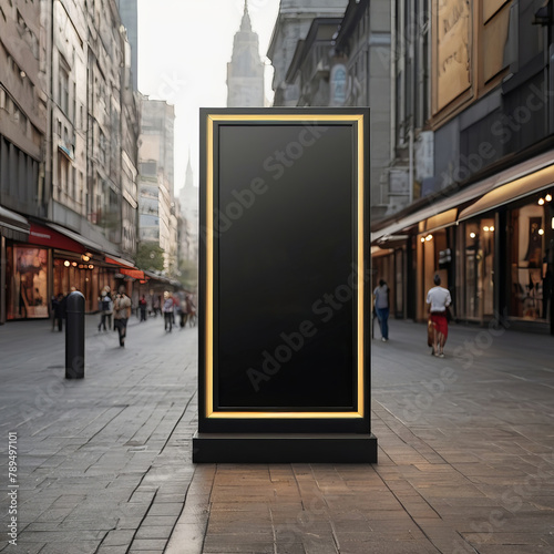 Empty Billboard frame advertising mockup with city for background