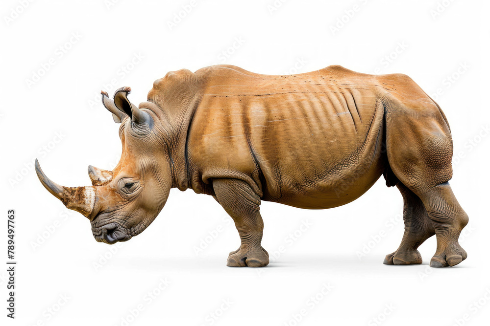 Fototapeta premium full body rhinoceros isolated on white background