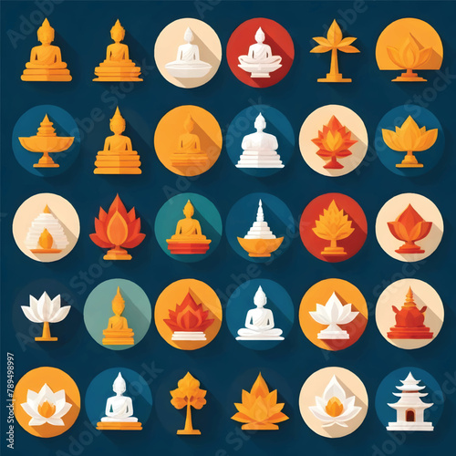 a collection of icons including a picture of a buddha