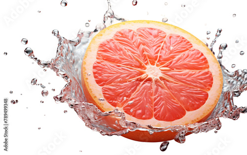 Grapefruit and Milk Splash on See-Through Surface