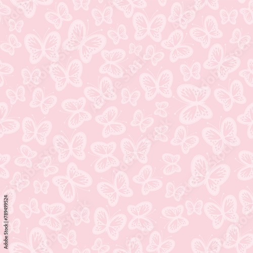 Seamless vector pattern with butterflies summer spring print for paper textile clothes objects nice beautiful background wallpaper endless illustration