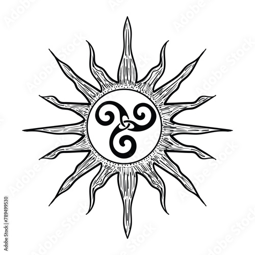 Triskelion symbol tattoo, vector 