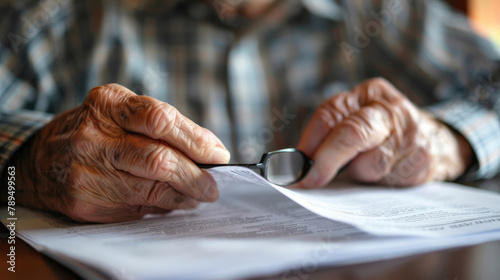 A Old Man Examining Life Insurance Documents for Retirement