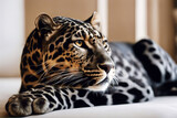 ( white Leopard background years) Black front isolated undomesticated creature indoor studio shot nobody predator panthera felino walking
