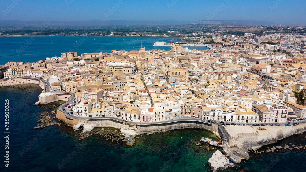 aerial pictures made with a dji mini 4 pro drone over Siracusa, Sicily, Italy