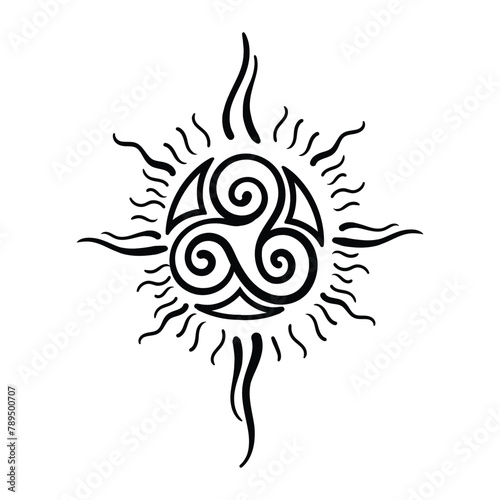 Triskelion symbol tattoo, vector 