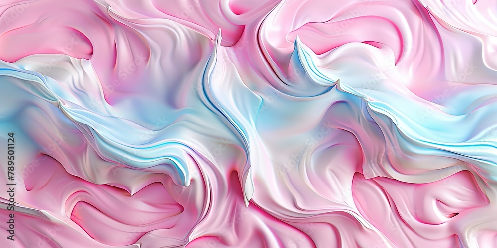 Marshmallow ice cream bright colors white and pink abstraction background