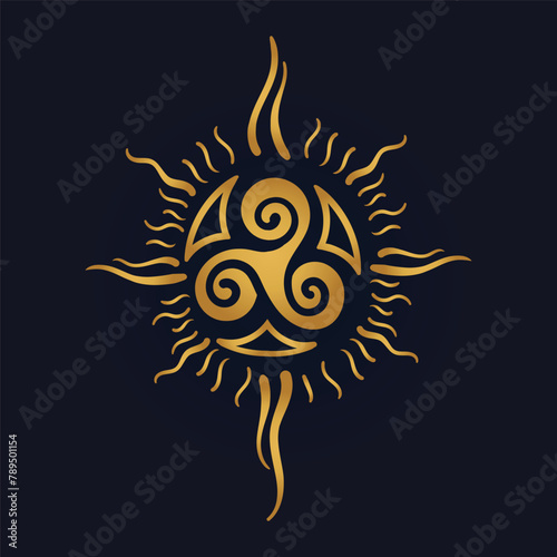 Triskelion symbol tattoo, vector 