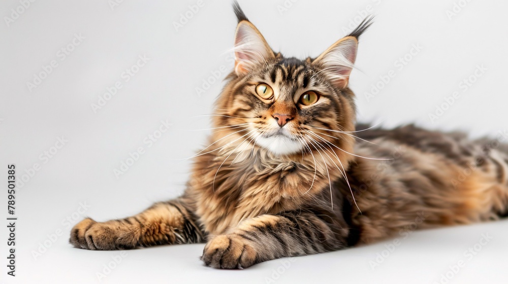 Maine Coon on white background