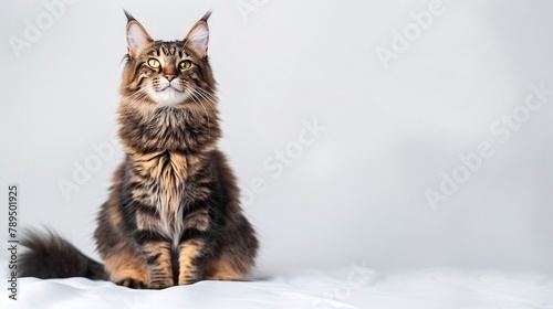 Maine Coon on white background photo