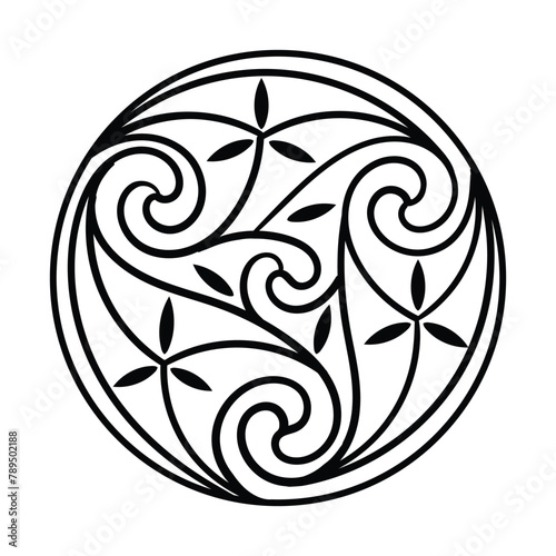 Triskelion symbol tattoo, vector 