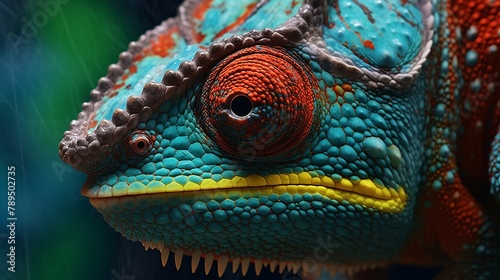 colorful chameleon in the terrarium, close-up © KRIS