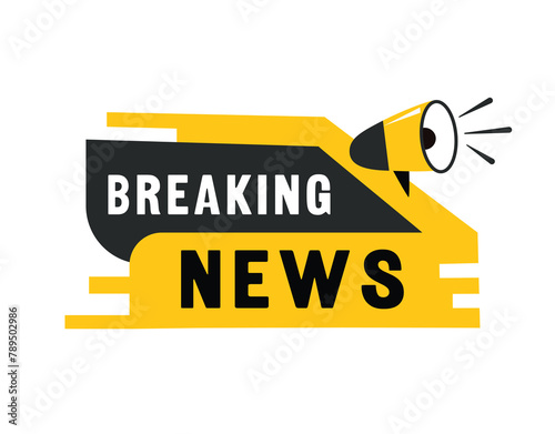 Breaking news speech bubble icon modern style. Banner design for business, marketing. Vector label. 