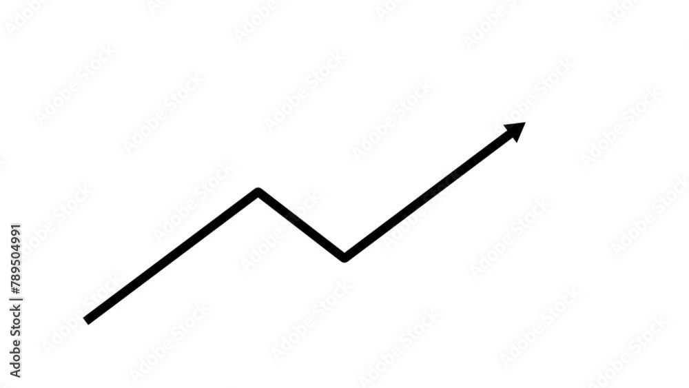 Animated arrow growth up and down icon on background Animated arrow growth up and down icon on background