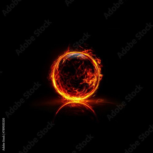 ring of fire on black background