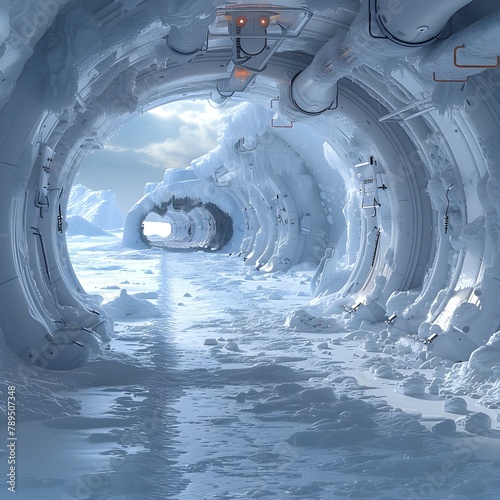 Icy Corridors of a Futuristic Research Station Near a Cryovolcano,Studies on Extremophiles Left Uncomplete