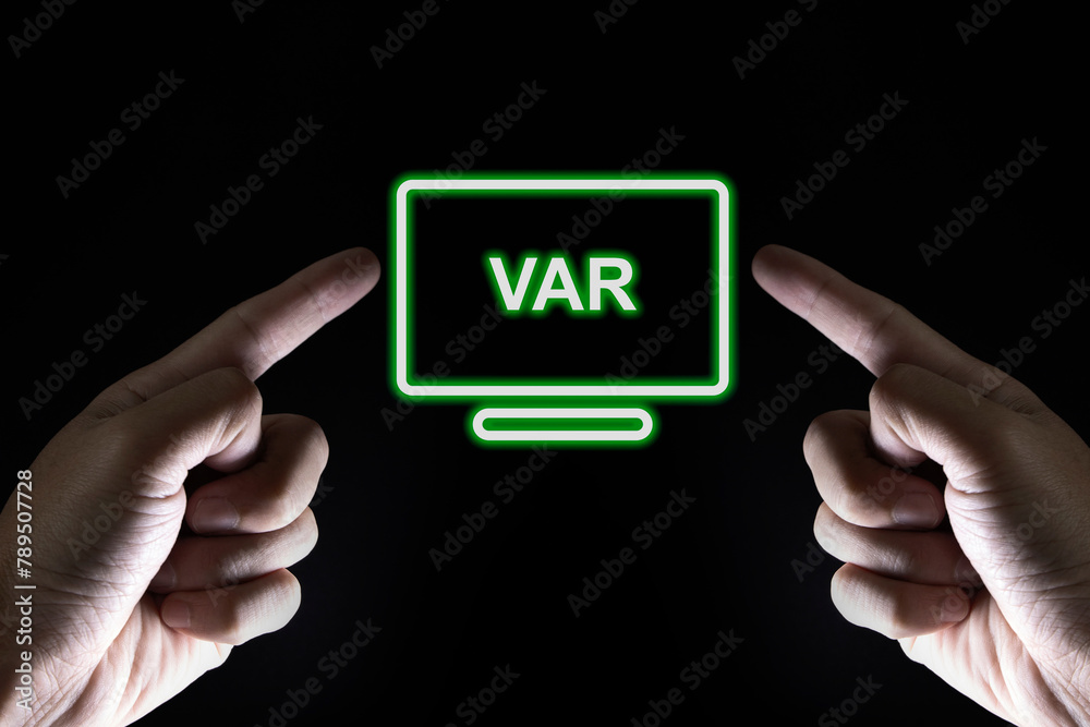 referee hand VAR signal , Video Assistant Referee referee hand VAR signal , Video Assistant Referee