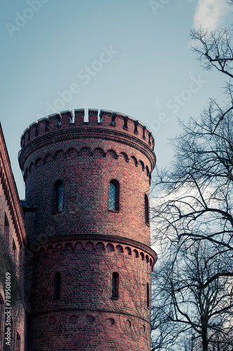 The round brick tower of the building Kungshuset in Lund Sweden photo