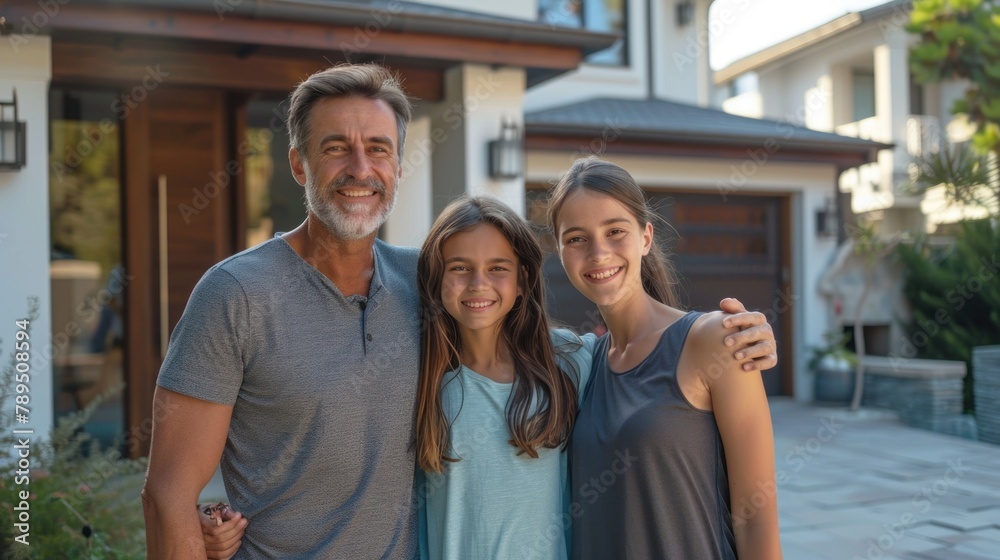 American Couple In Their 40s With Teenage Son And Daughter Happy American Couple In Their 40s With Teenage Son And Daughter Happy