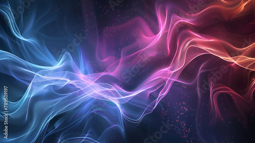 Blue and pink abstract smoke background with blurred motion effect  ,abstract background with purple and blue waves photo