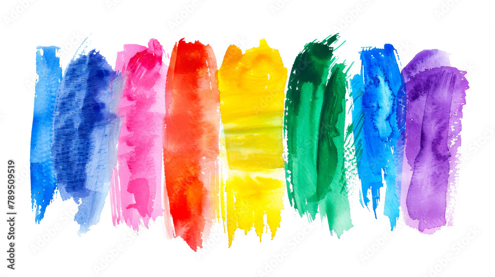 Seven Colors of Pride: Watercolor Rainbow Flag Concept

