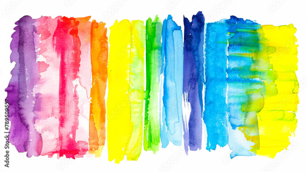 Creative Watercolor Rainbow Flag Representing LGBT Pride
